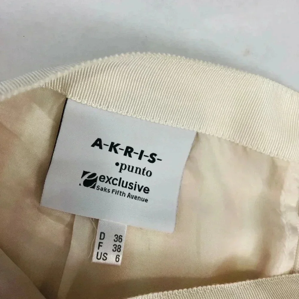 AKRIS Punto Striped Linen Pencil Skirt